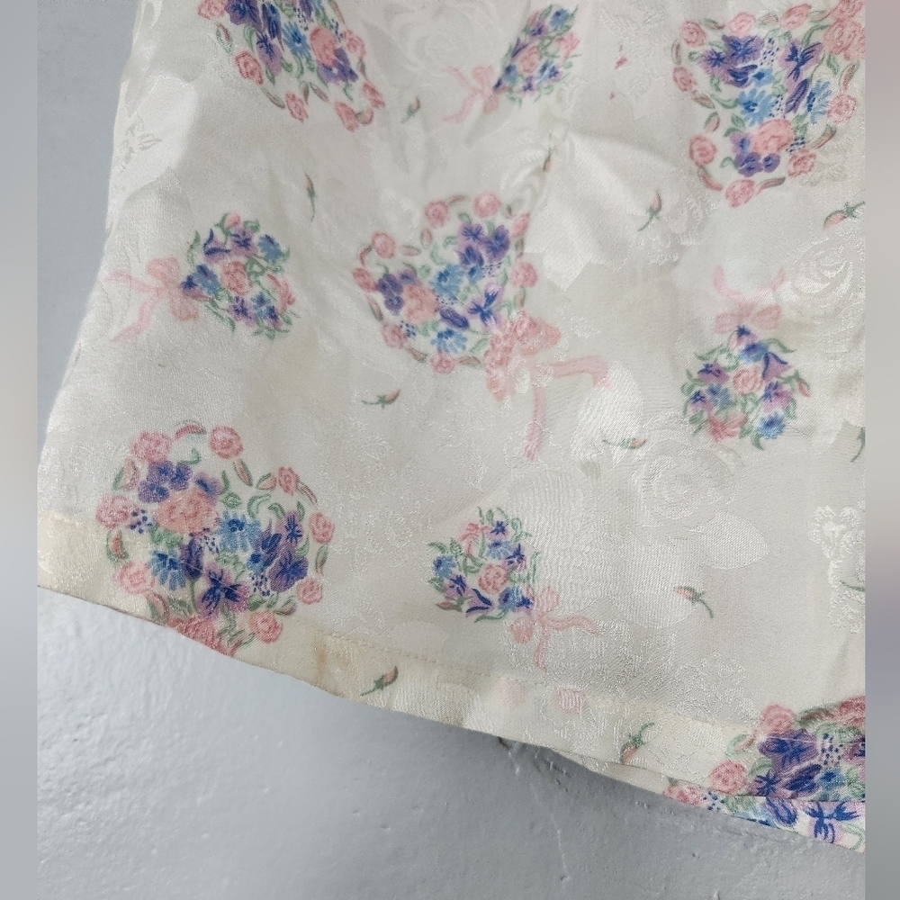 Vintage Nordstrom 2 Piece Floral Bouquet Bridal Shorts Lingerie Pajama Set Med - Picture 7 of 8